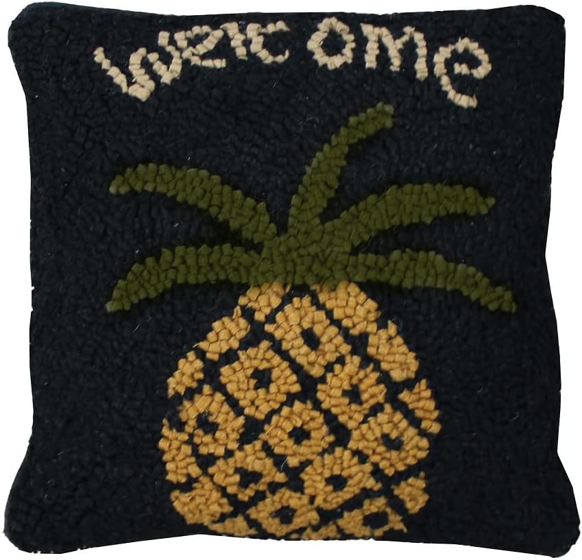 Home Collection by Raghu Funda de almohada de bienvenida de piña negra, talla única