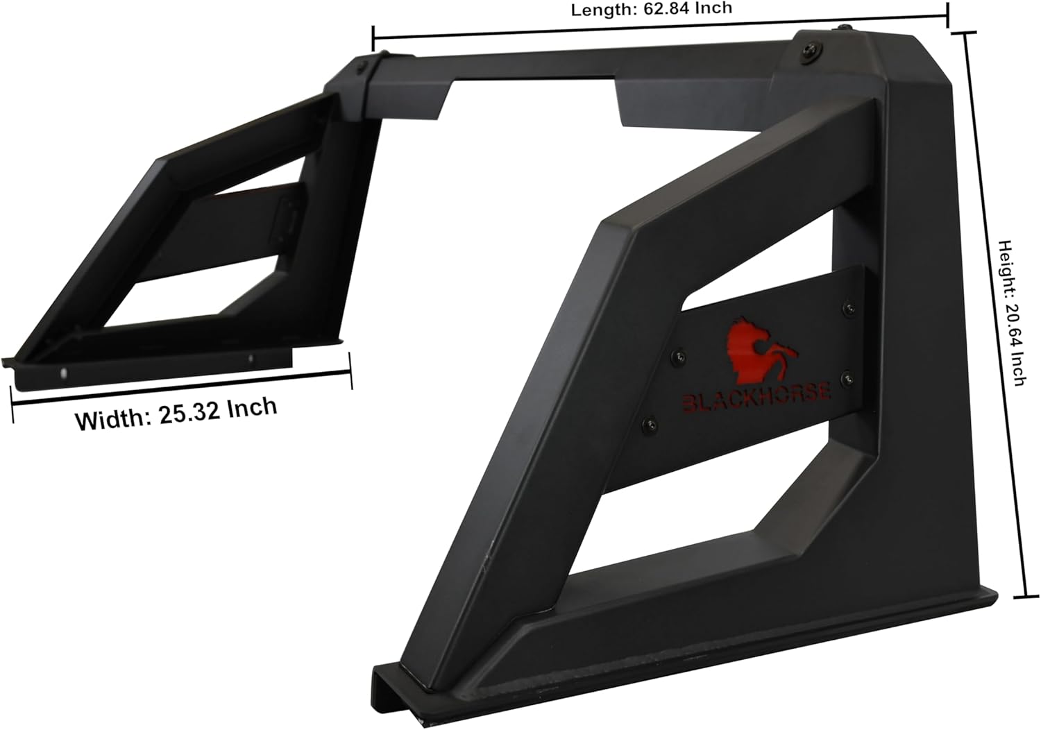 Barra antivuelco Black Horse Armour incluye juego de luces LED de 5.3 pulgadas de diámetro con anillos de ribete rojo negro mate compatible con