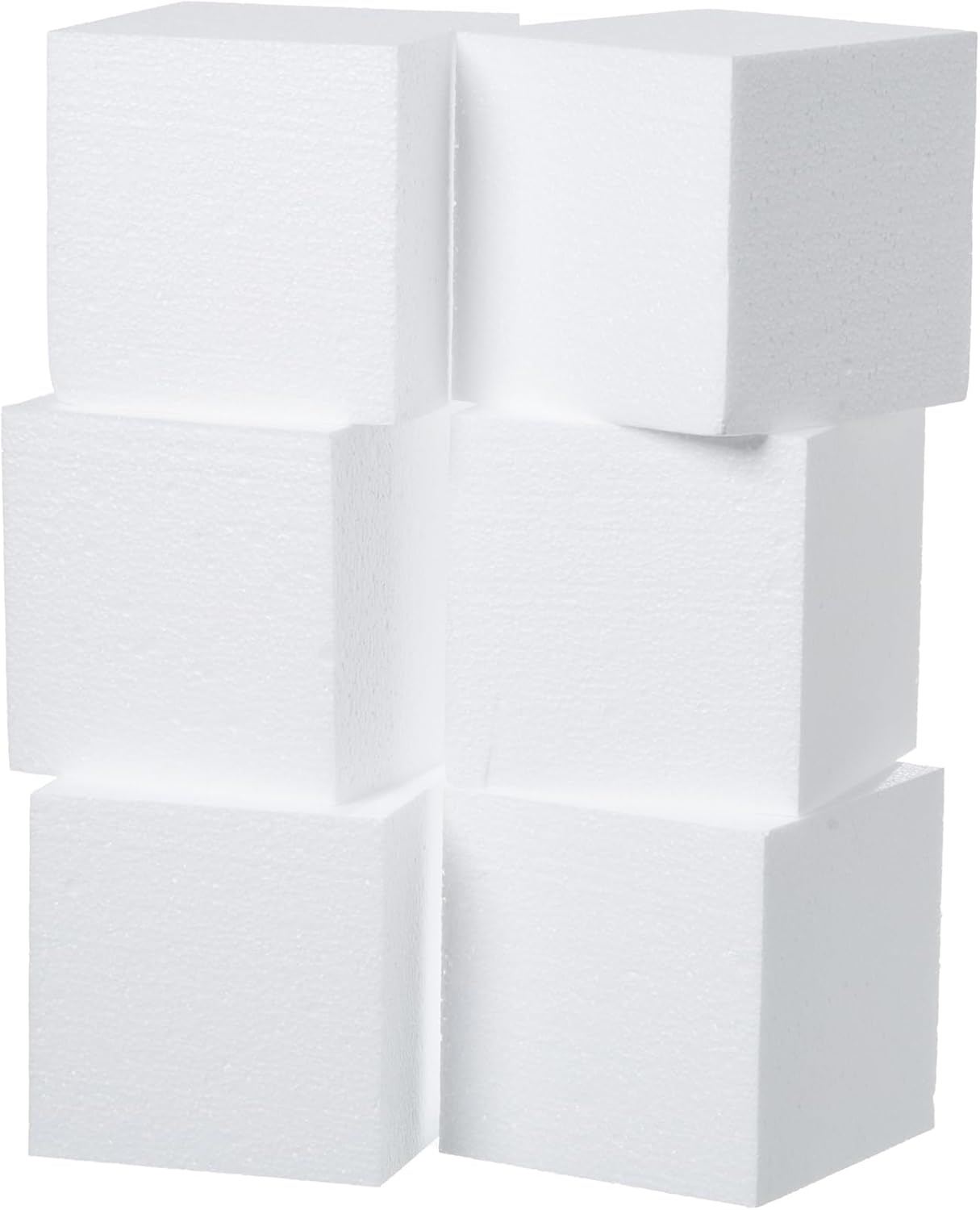 Crafare Paquete de 6 bloques cuadrados de espuma de 4 x 4 x 4 pulgadas, cubos de espuma para manualidades, artes, proyectos escolares, esculturas,