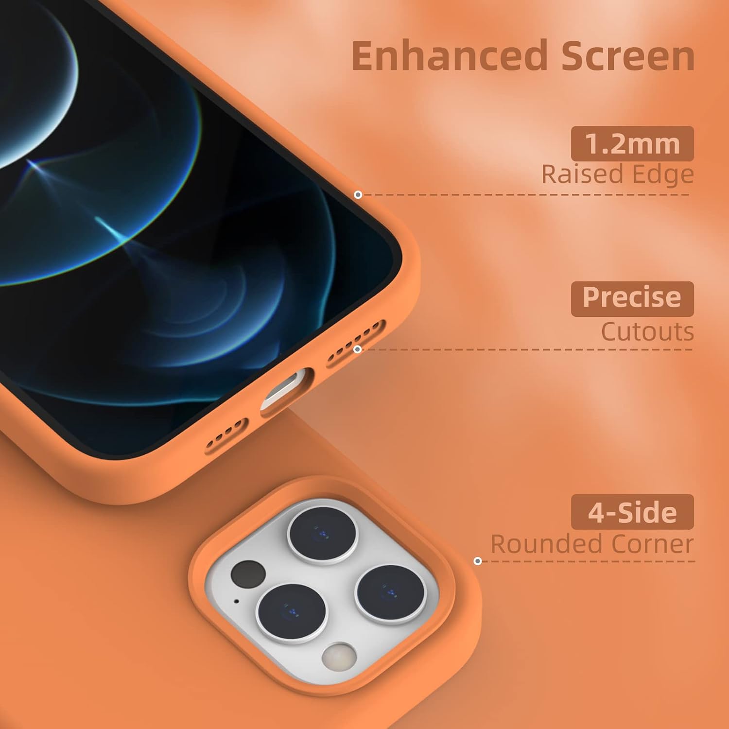 K TOMOTO – Funda de silicona líquida compatible con iPhone 12 Pro Max 6.7 pulgadas, funda de gel de protección completa con forro de microfibra,