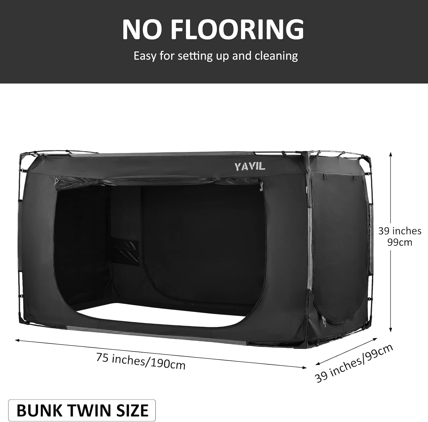 Tienda de campaña para cama, litera tamaño individual, tiendas de campaña portátiles para dormir en interiores para niños y adultos, espacio de