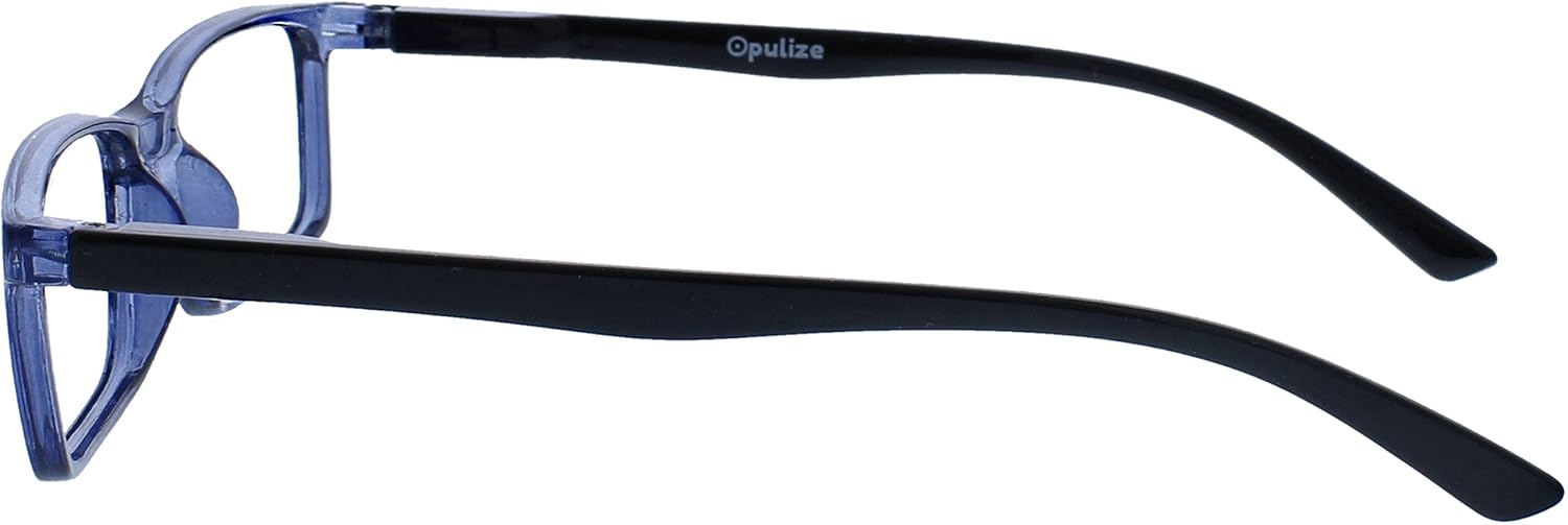 OPULIZE Gafas de lectura con bloqueo de luz azul, marco estrecho, bisagras de resorte para mejorar el sueño, computadora, juegos, hombres y mujeres
