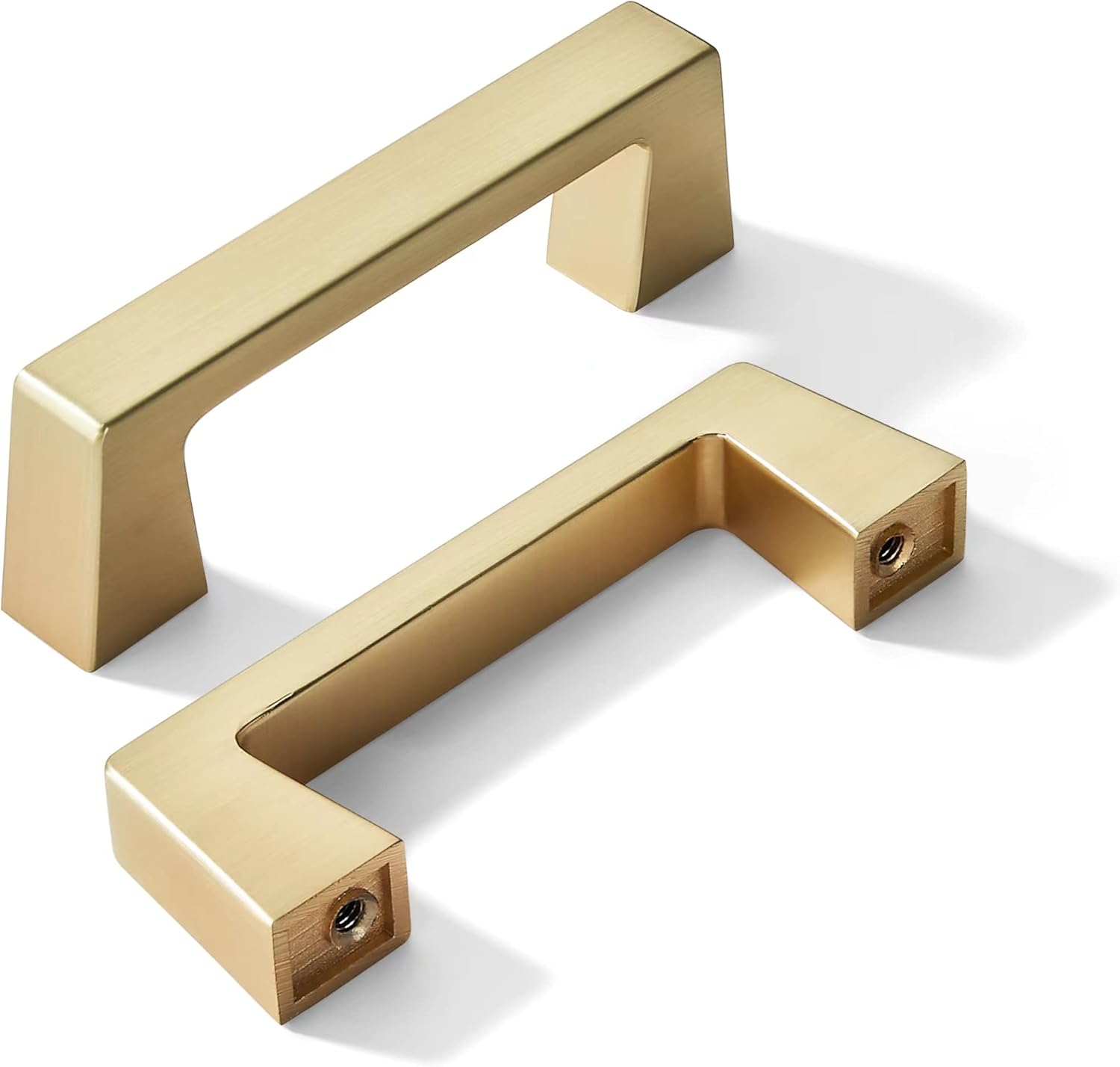 khtumeware Paquete de 10 manijas de gabinete de cocina de 3 pulgadas (2.992 in) color dorado cepillado, tiradores de gabinete de cocina de latón