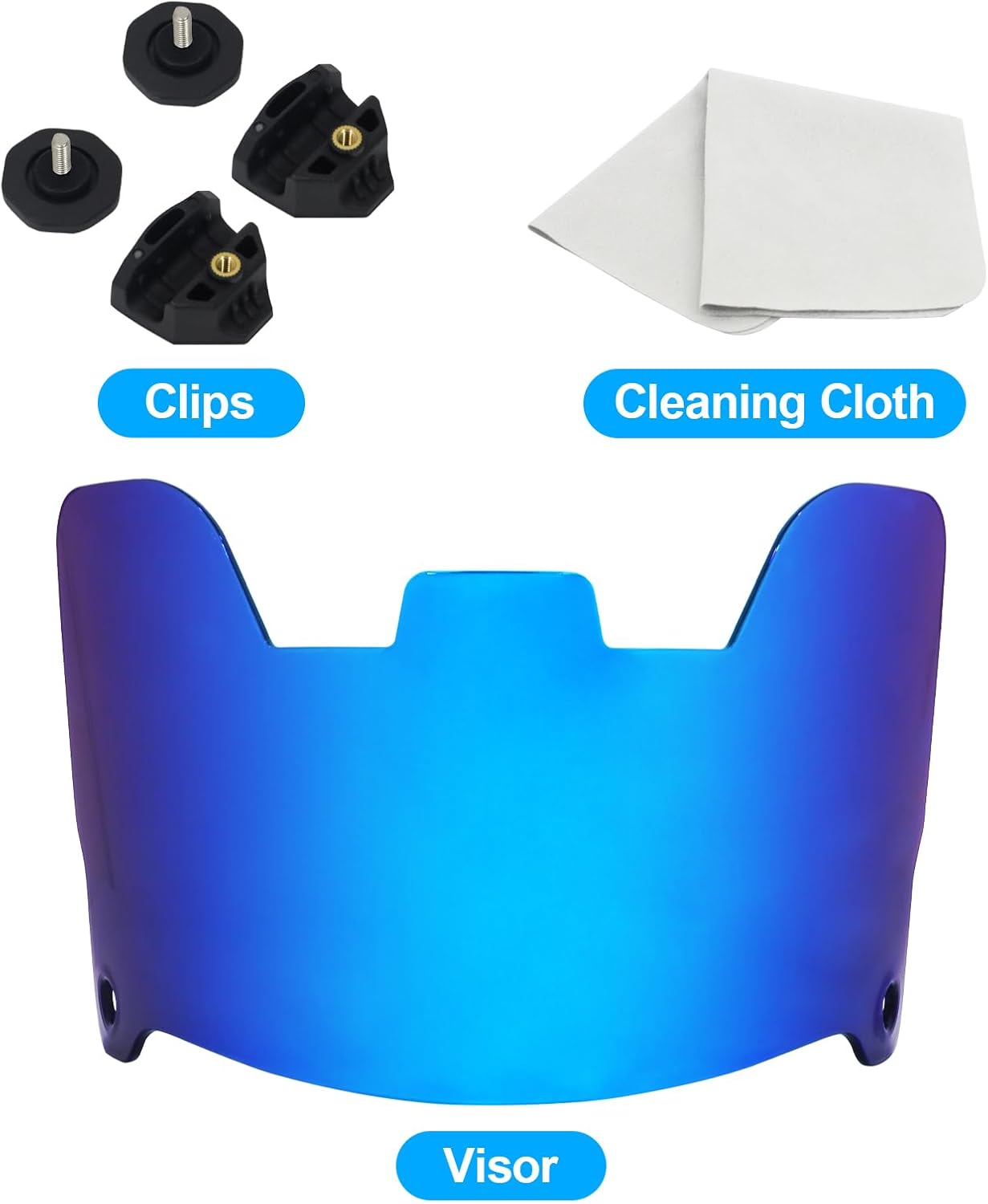 Visera de fútbol, visera para casco con alta claridad, visera de casco de fútbol resistente a los impactos, visera de fútbol fácil de instalar para