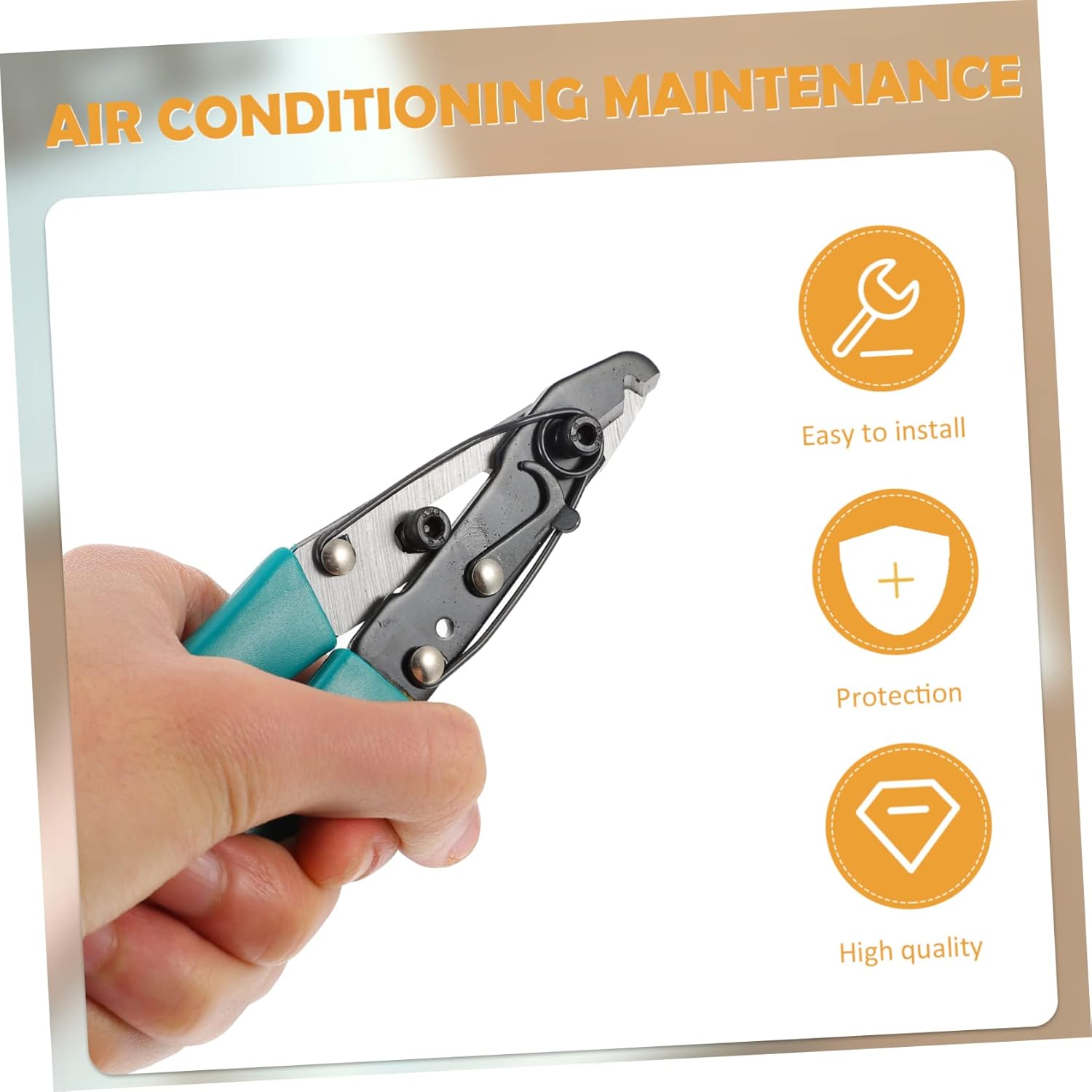 TEHAUX Tijeras capilares Herramientas de eliminación de aire acondicionado Tijeras de reparación de aire acondicionado Tijeras Abrazadera de
