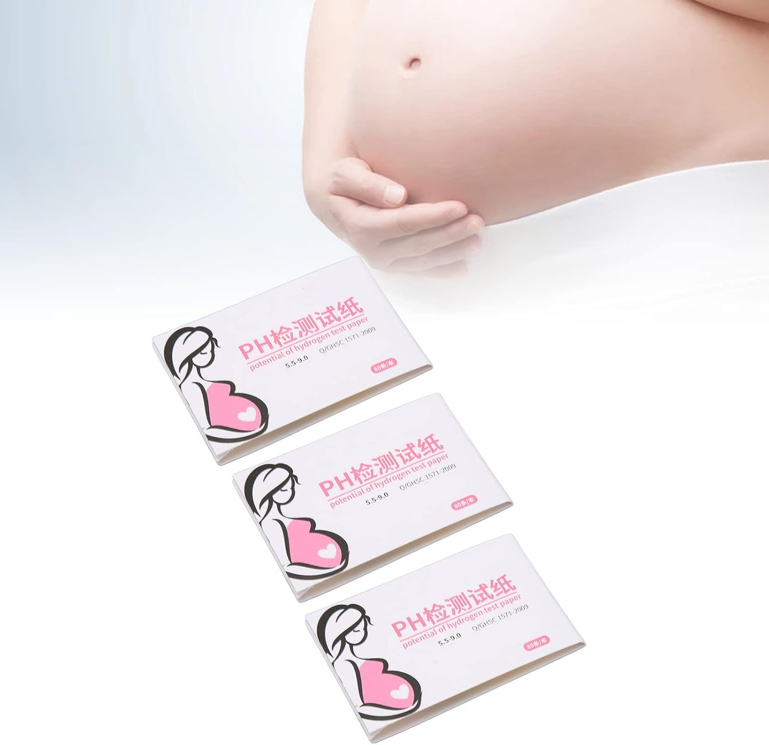 Tira de prueba de líquido amniótico, papel de prueba de pH de alta sensibilidad, 3 juegos de 80 tiras de prueba con tarjeta de color, para madres