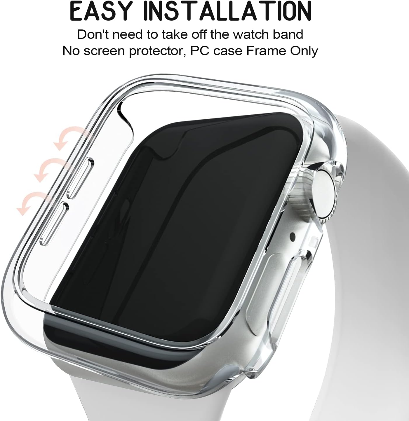 Paquete de 3 fundas compatibles con Apple Watch de 1.575 pulgadas Series 6, Series 5 Series 4 y SE, carcasa rígida de policarbonato protector sin