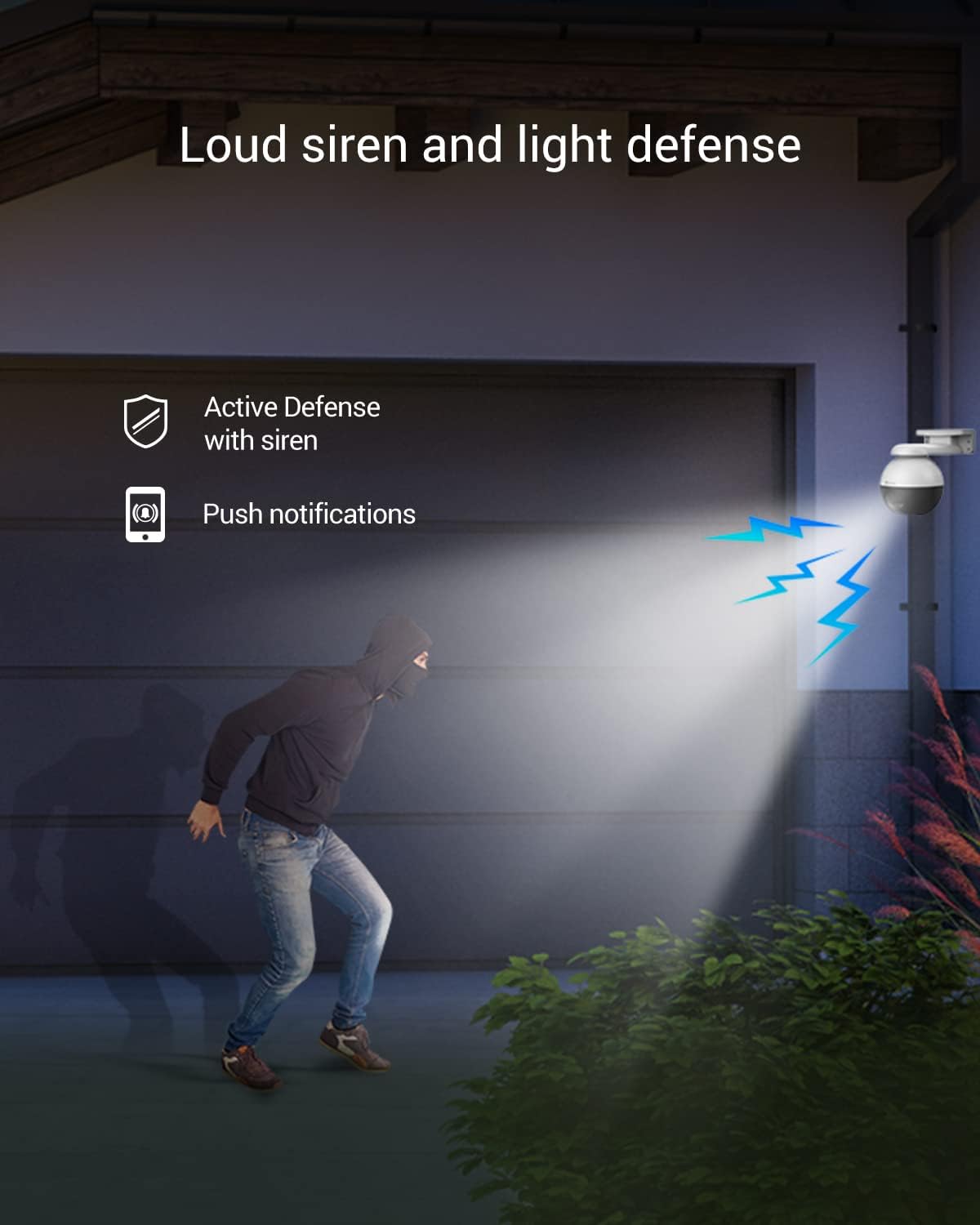 EZVIZ Cámara de seguimiento automático para exteriores, 2K, seguimiento de 12 puntos preestablecidos, cobertura visual de 360, impermeable, visión