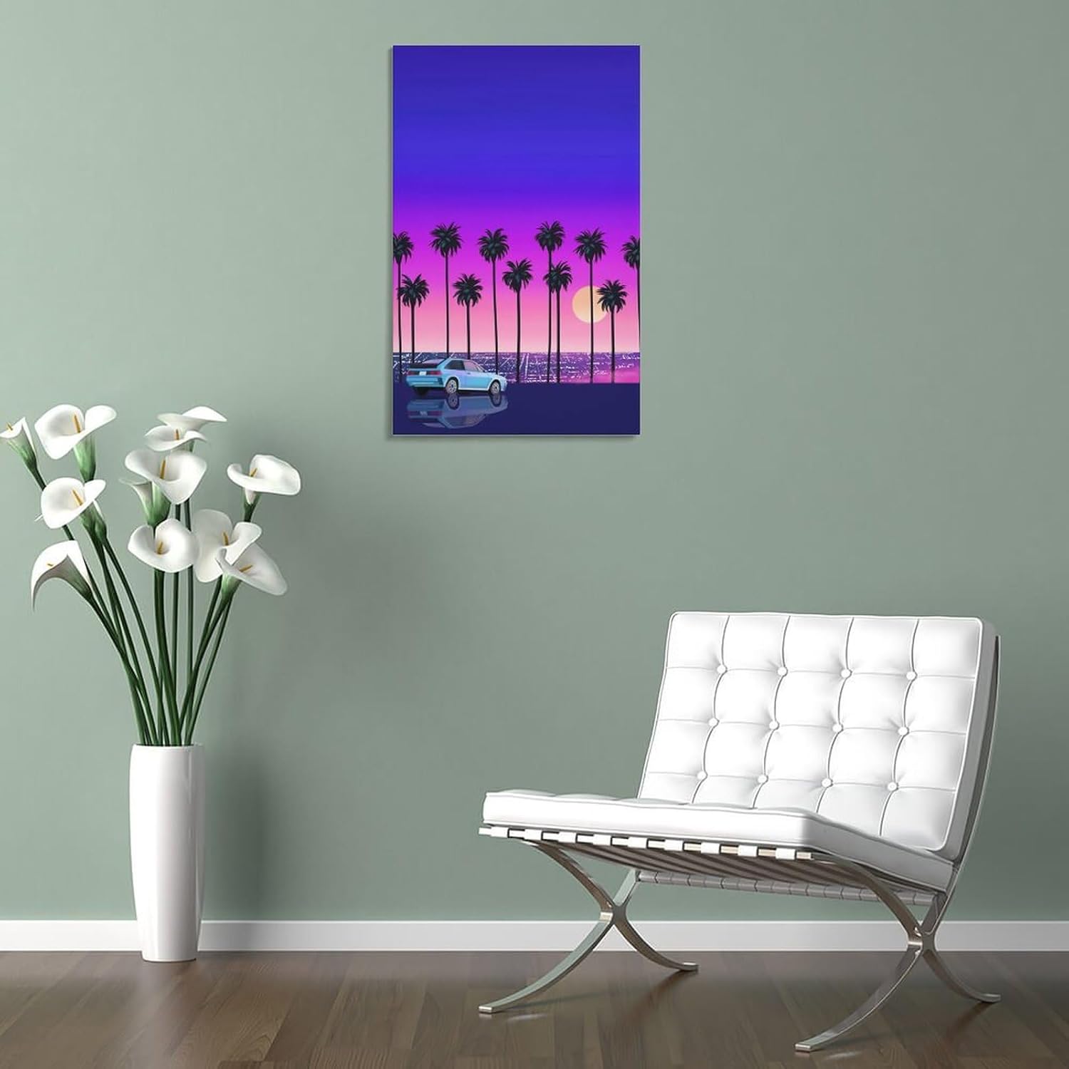 Pintura de paisaje retro moderna estilo pop Nagai Hiroshi Home Bar decoración de pared (2) pósteres e impresiones de pintura en lienzo para