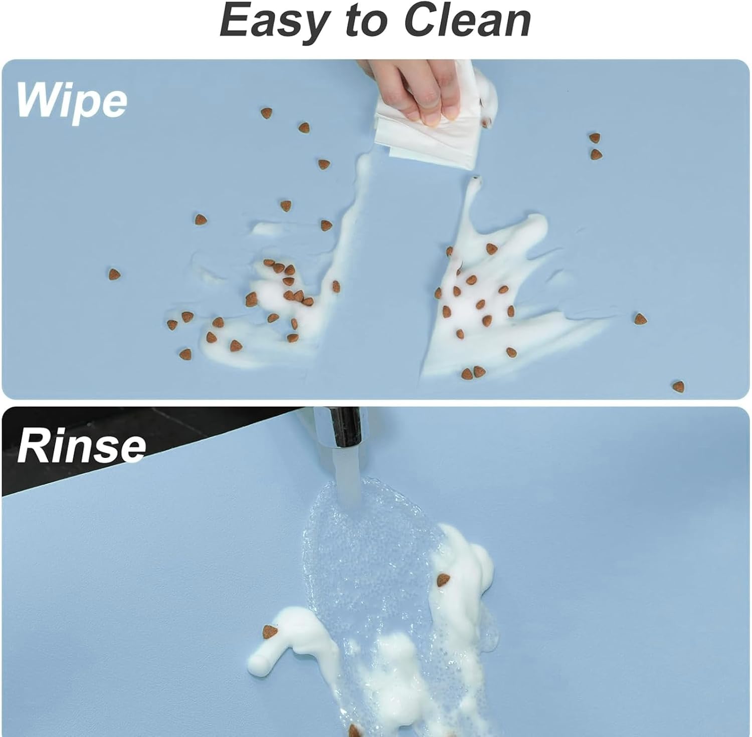 IHINIRE Tapete absorbente para comida y agua, tapete de alimentación de perro de secado rápido, antideslizante e impermeable, base de goma fácil de