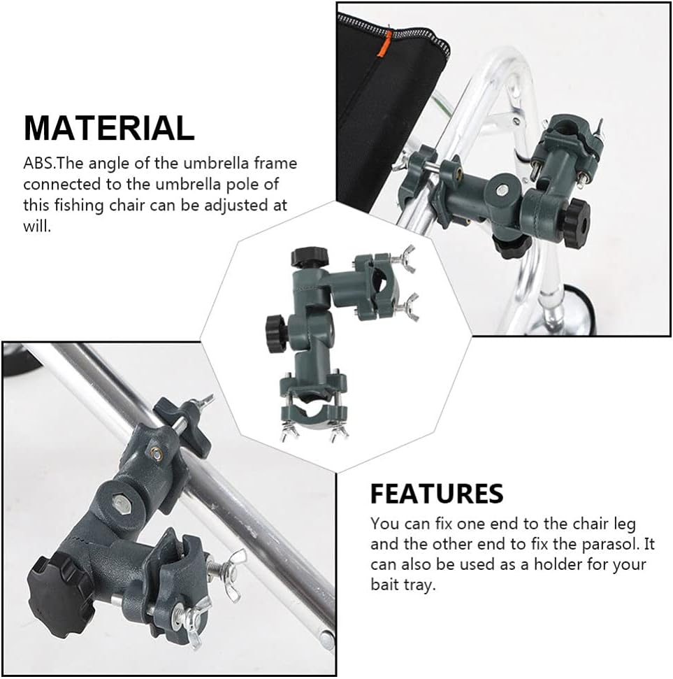 DOITOOL Soporte para sombrilla con clip fijo, soporte portátil ajustable para paraguas, soporte para amigos, abrazadera, montaje de pesca,