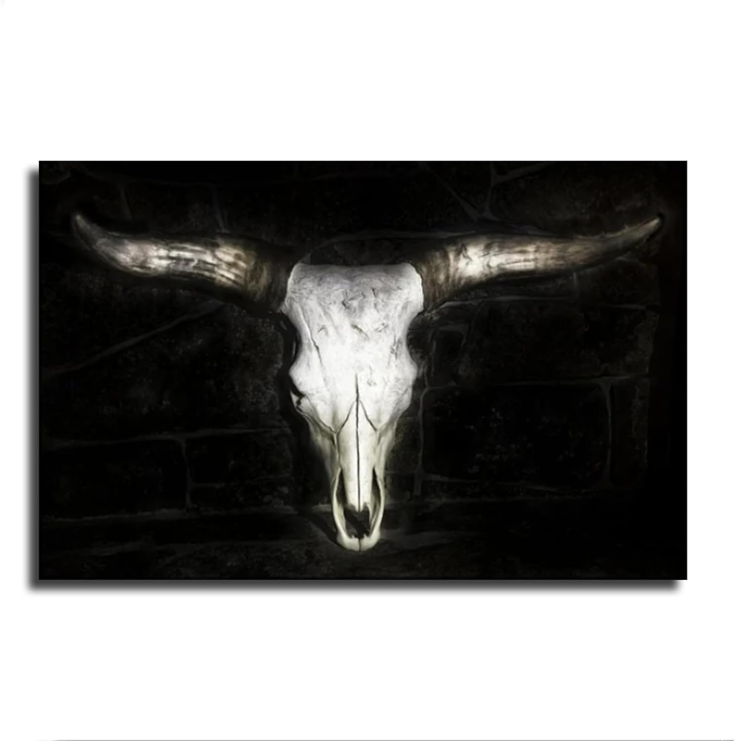 Arte de pared de calavera de toro, lienzo de calavera de animal, póster decorativo para decoración del hogar, imágenes HD para dormitorio, sala de