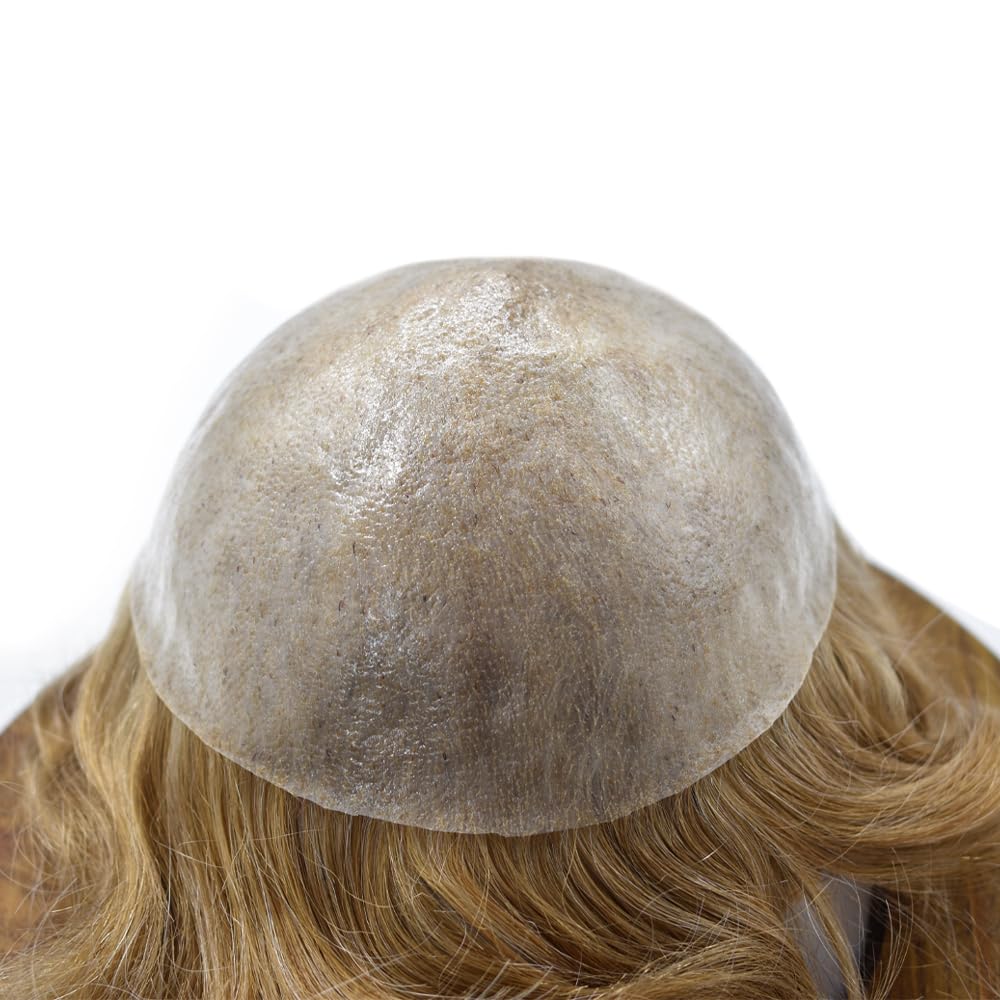 Toupee – Pieza de cabello humano real para hombre, sistema de reemplazo de piezas de pelo para hombres, postizos, sistema de pelo de piel de