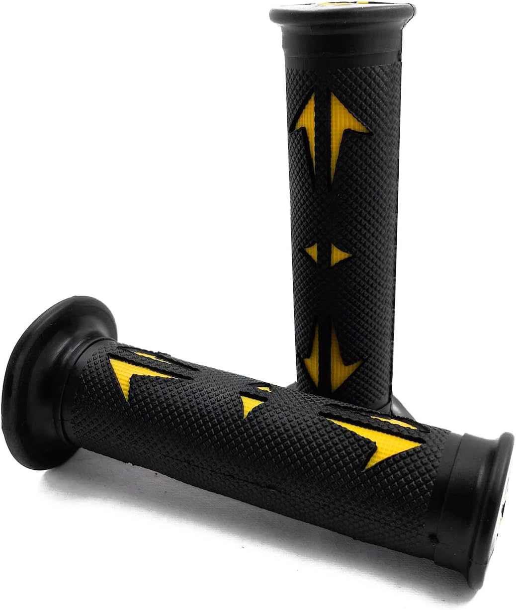 HTTMT – (Izquierda 78″ derecha 1″) Universal ATV y PWC Rubber Comfort Grips- Amarillo Compatible con lado izquierdo 0.866 in (78″), lado derecho