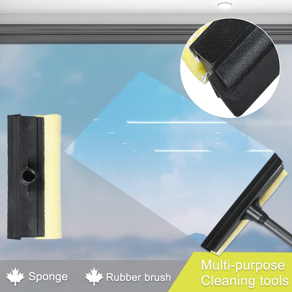 MULING Window Squeegee Cleaning Tool 2 in 1 Window Cleaning Car Squeegee Windshield Cleaning Sponge and Rubber Squeegee (Yellow)