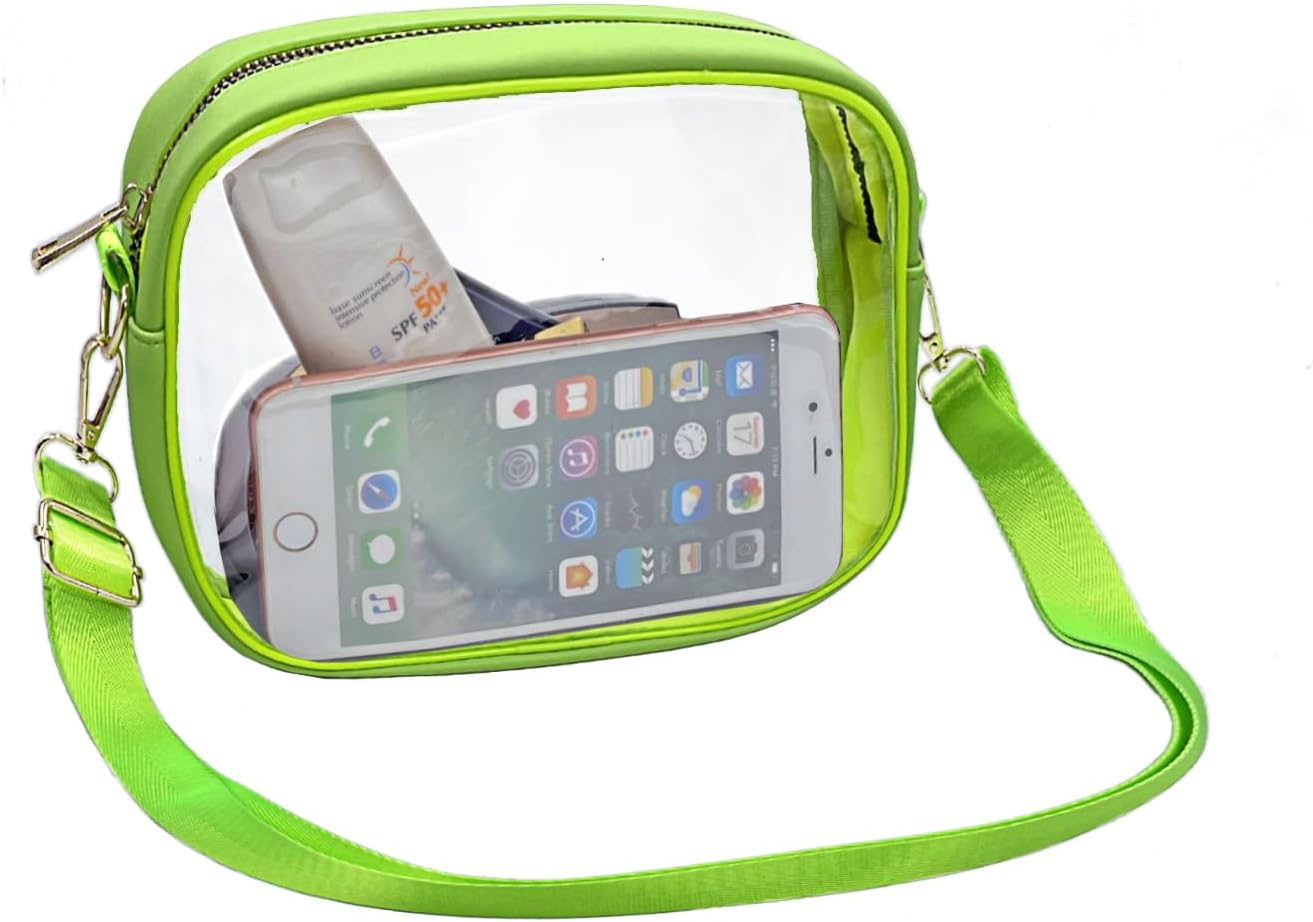 Bolso cruzado transparente aprobado para estadios con correa ajustable para deportes de concierto