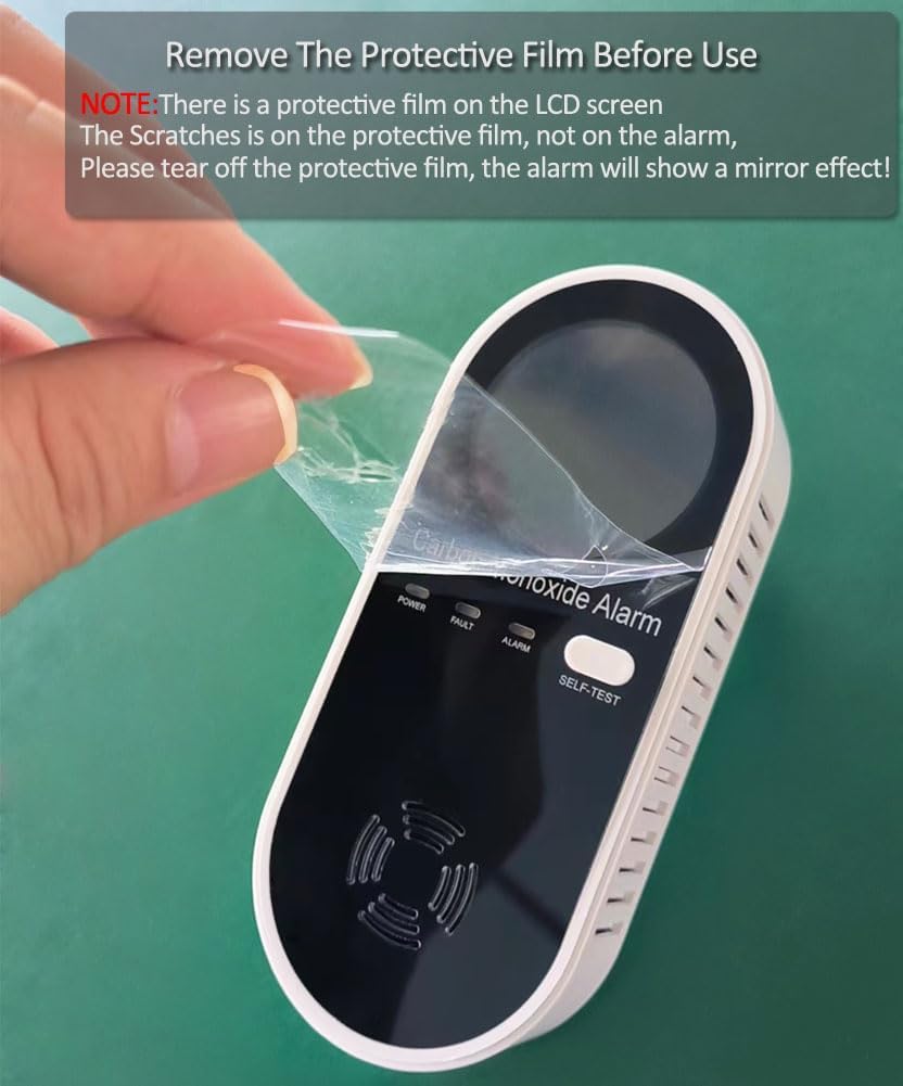 KH Alert Detectores de monóxido de carbono, detector de monóxido de carbono enchufable con sensor de temperatura y humedad integrado, alarma de