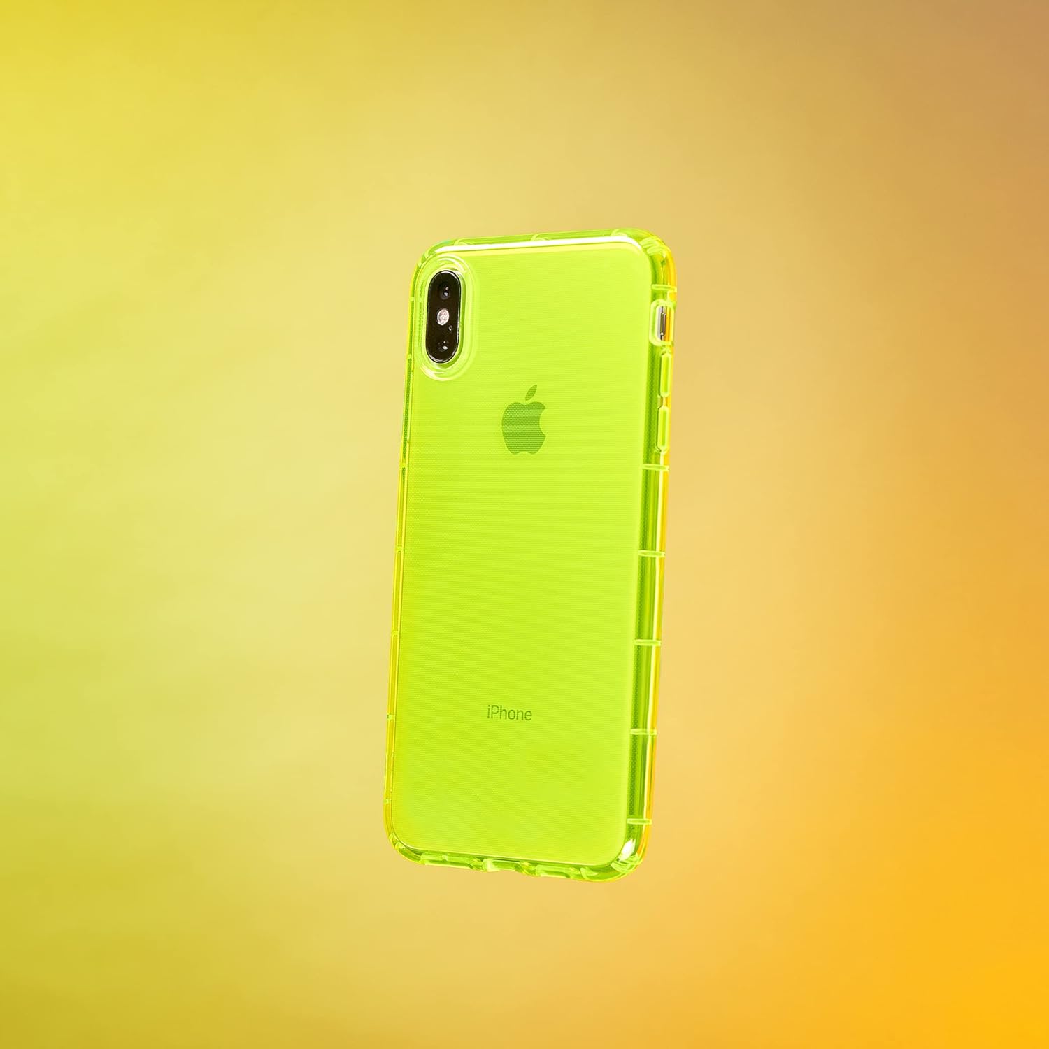 SteepLab Funda con resaltador de neón para iPhone Xs Max (pantalla de 6.5 pulgadas), funda Grippy Jelly con bolsillos protectores de aire (amarillo