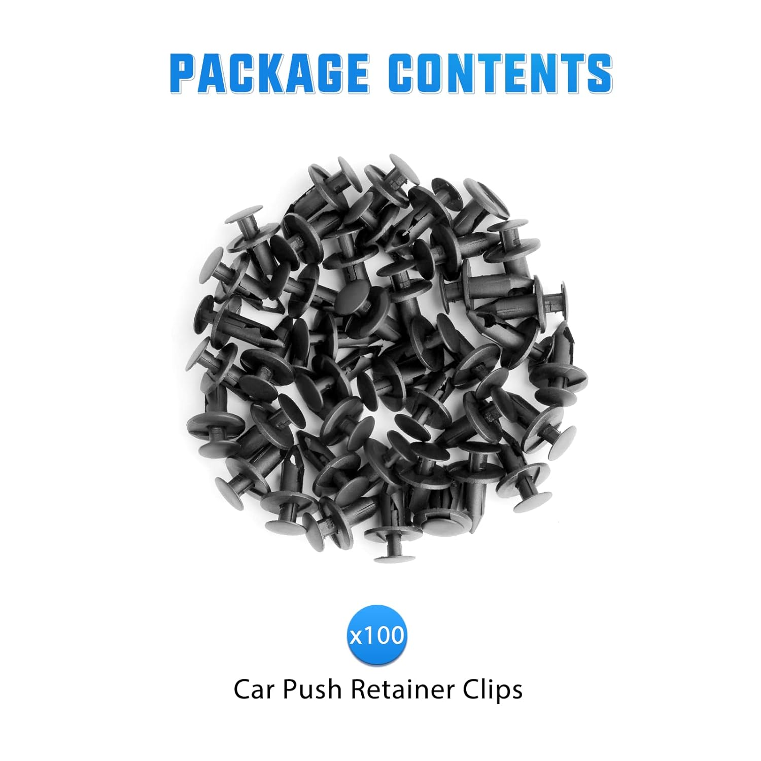 Yesker Clips para parachoques de automóvil, clips de remache de sujeción de parachoques de empuje, retenedores de plástico de nailon de 0.315 in