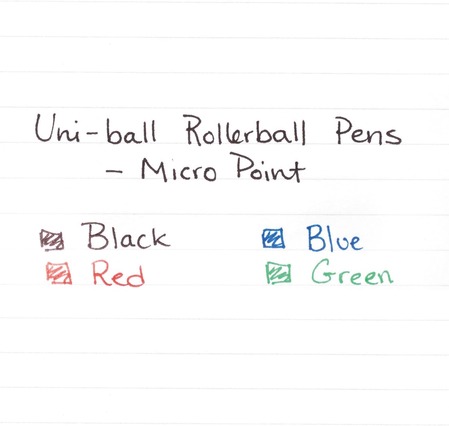 uni-ball Onyx – Bolígrafos de punta fina, 0.028 in, barril negro, tinta azul, paquete de 12 unidades
