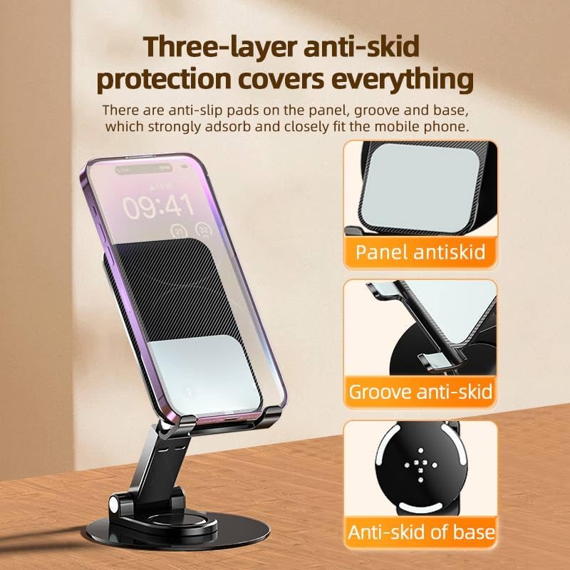 Mayten Soporte plegable para teléfono de escritorio, soporte de teléfono de escritorio para teléfonos y Teblets, soporte para iPhone y iPad