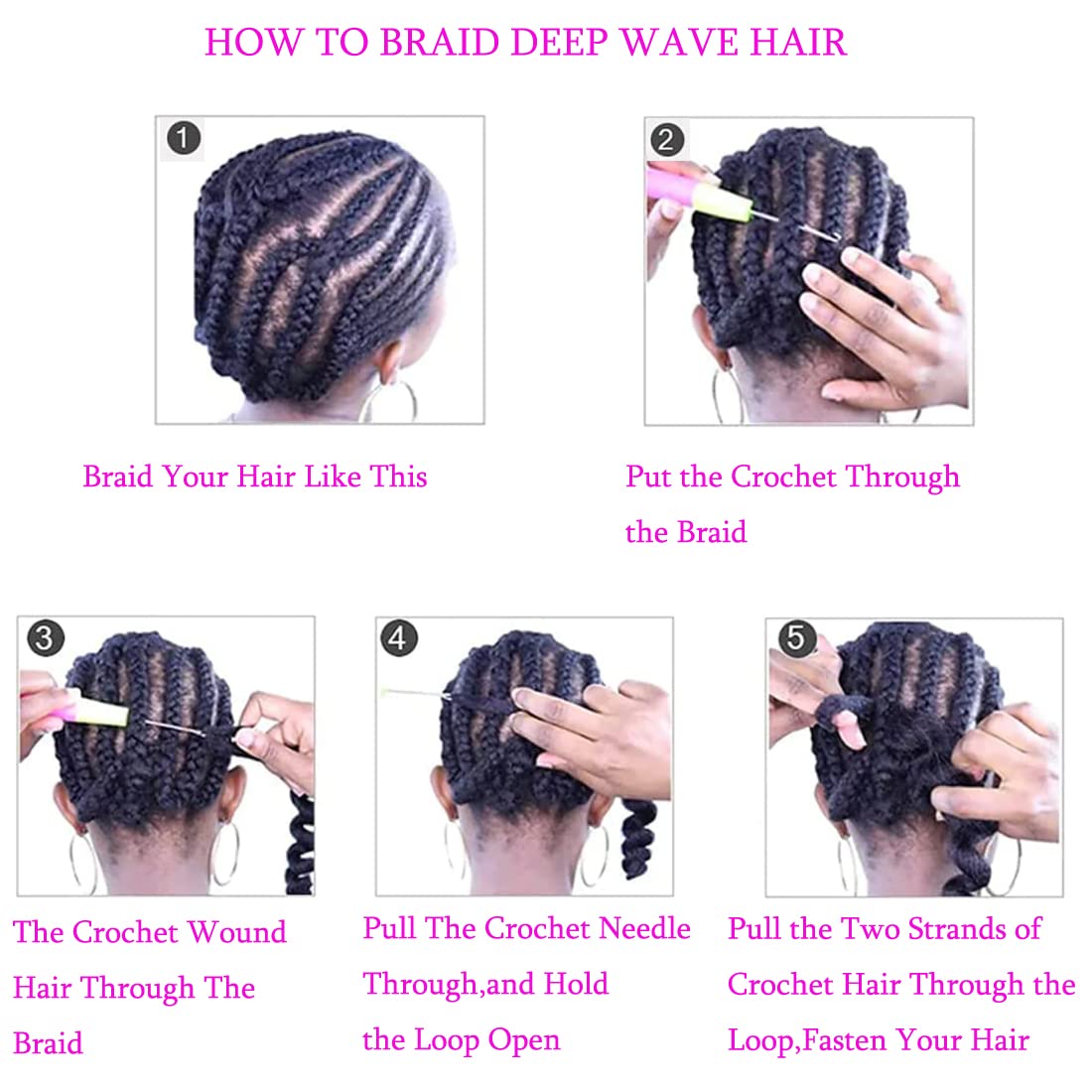 Extensiones de cabello ondulado con ganchillo de 30 pulgadas, extensiones de cabello rizado rizado trenzado, 1 paquete de trenzas onduladas largas