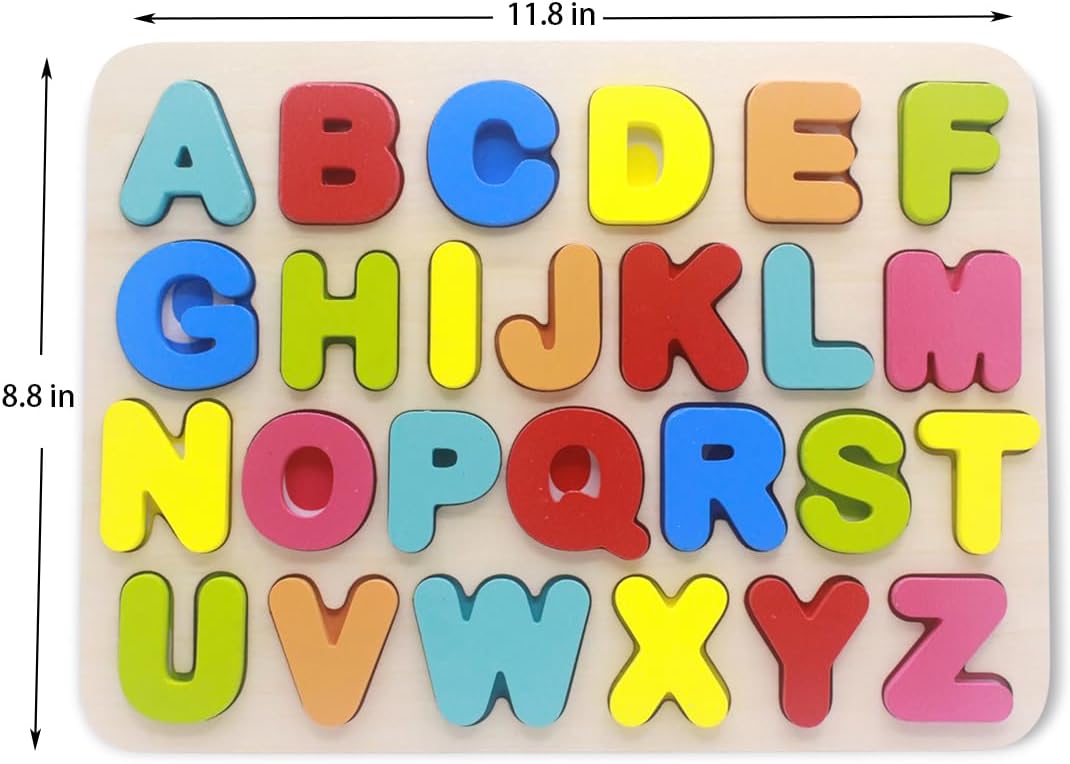 You&Xi – Rompecabezas de madera para niños de 3 a 4 años de edad, rompecabezas preescolares de aprendizaje del alfabeto..