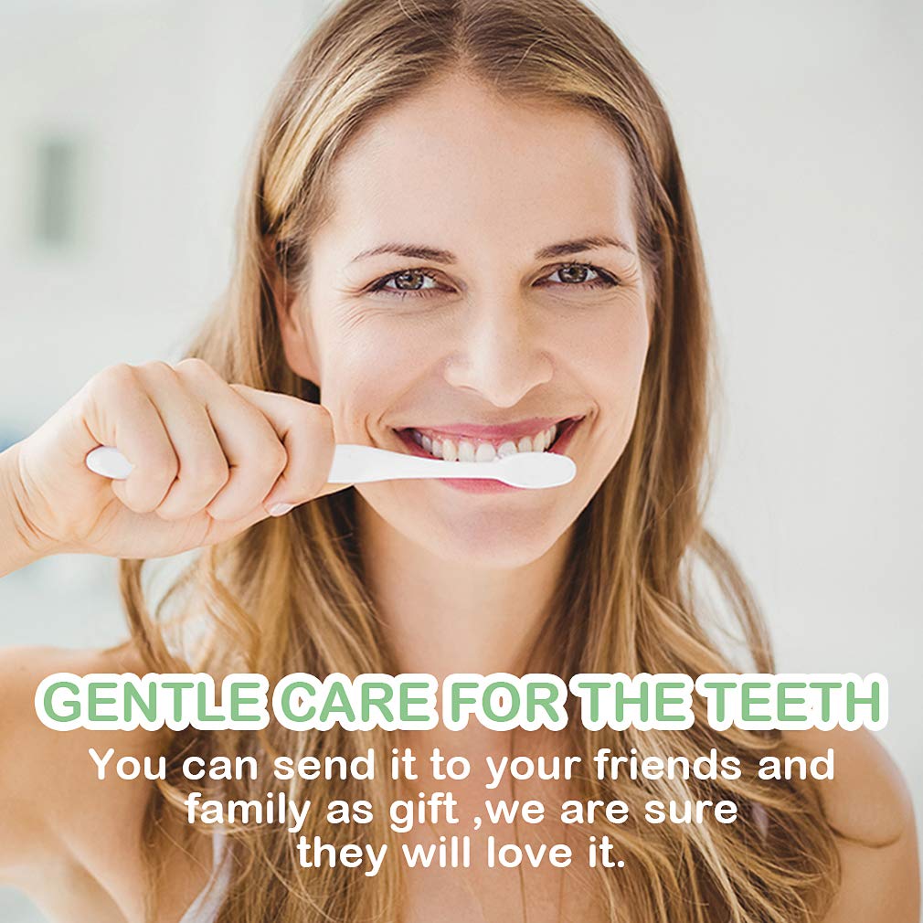 EasyHonor Cepillo de dientes extra suave para encías sensibles, cepillo de dientes manual de micropiel con cerdas de hilo dental suaves para mujeres