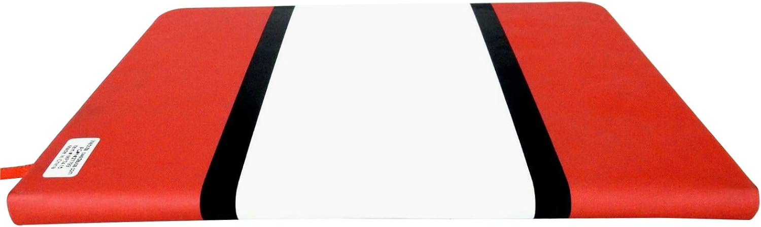 Sweda Cuaderno de tapa dura de alta calidad, elegante diseño rojo y blanco, 80 páginas rayadas, cierre elástico, bolsillo para documentos, elegante