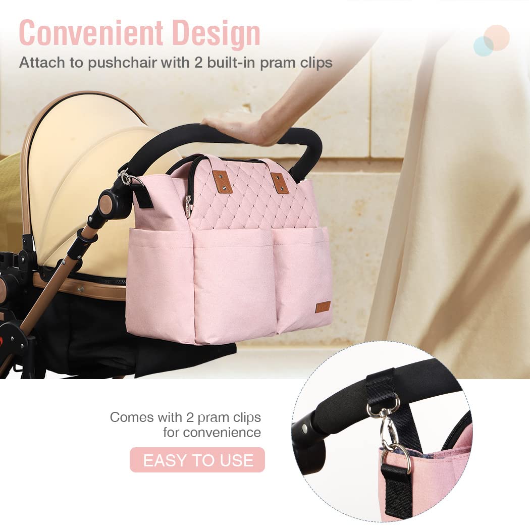 Lekebaby Bolsa de pañales para mamá y niñas, color rosa