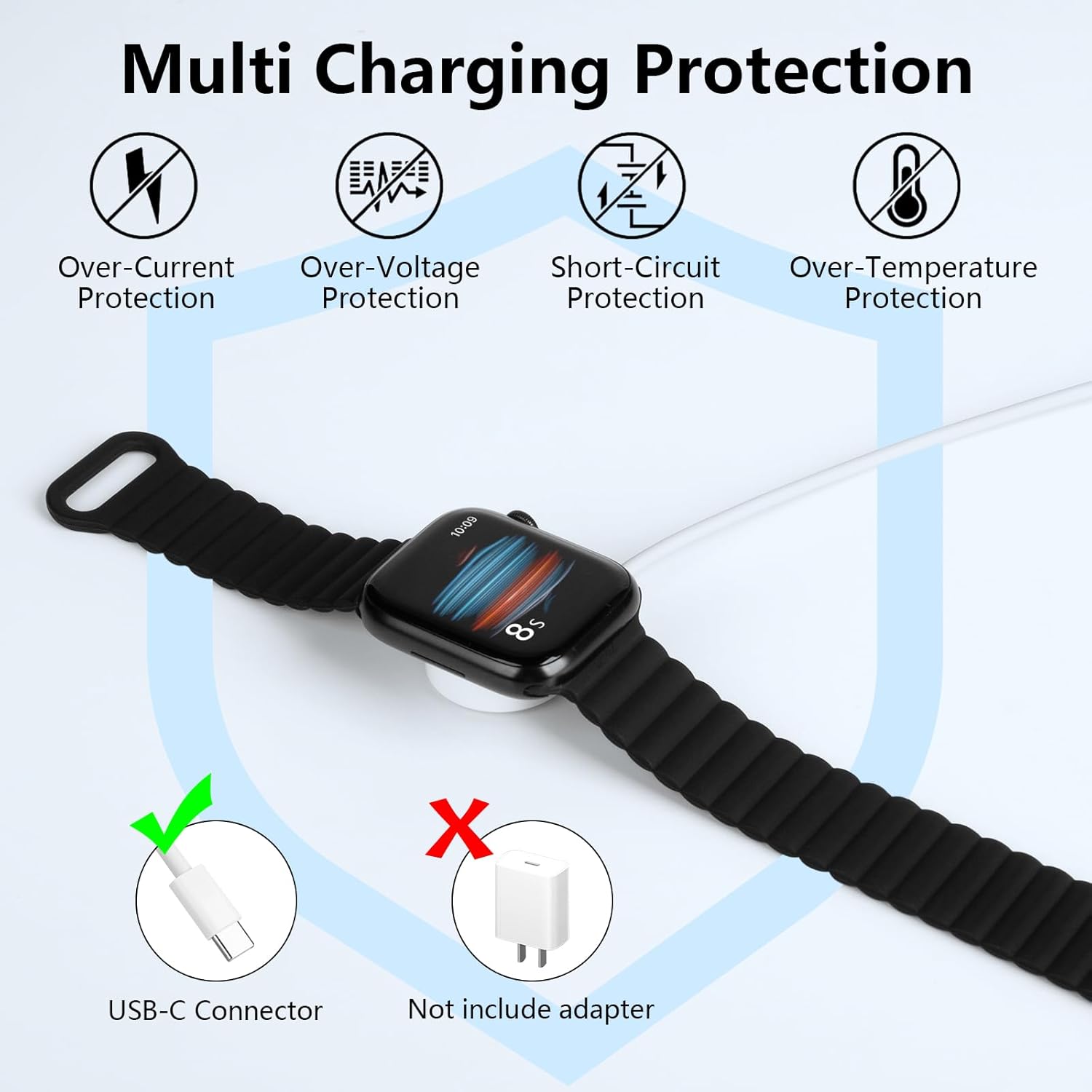 Cable de carga de reloj USB C para Apple Watch, cargador magnético de carga rápida, compatible con Apple Watch Series 987UltraSE654321, cargador USB