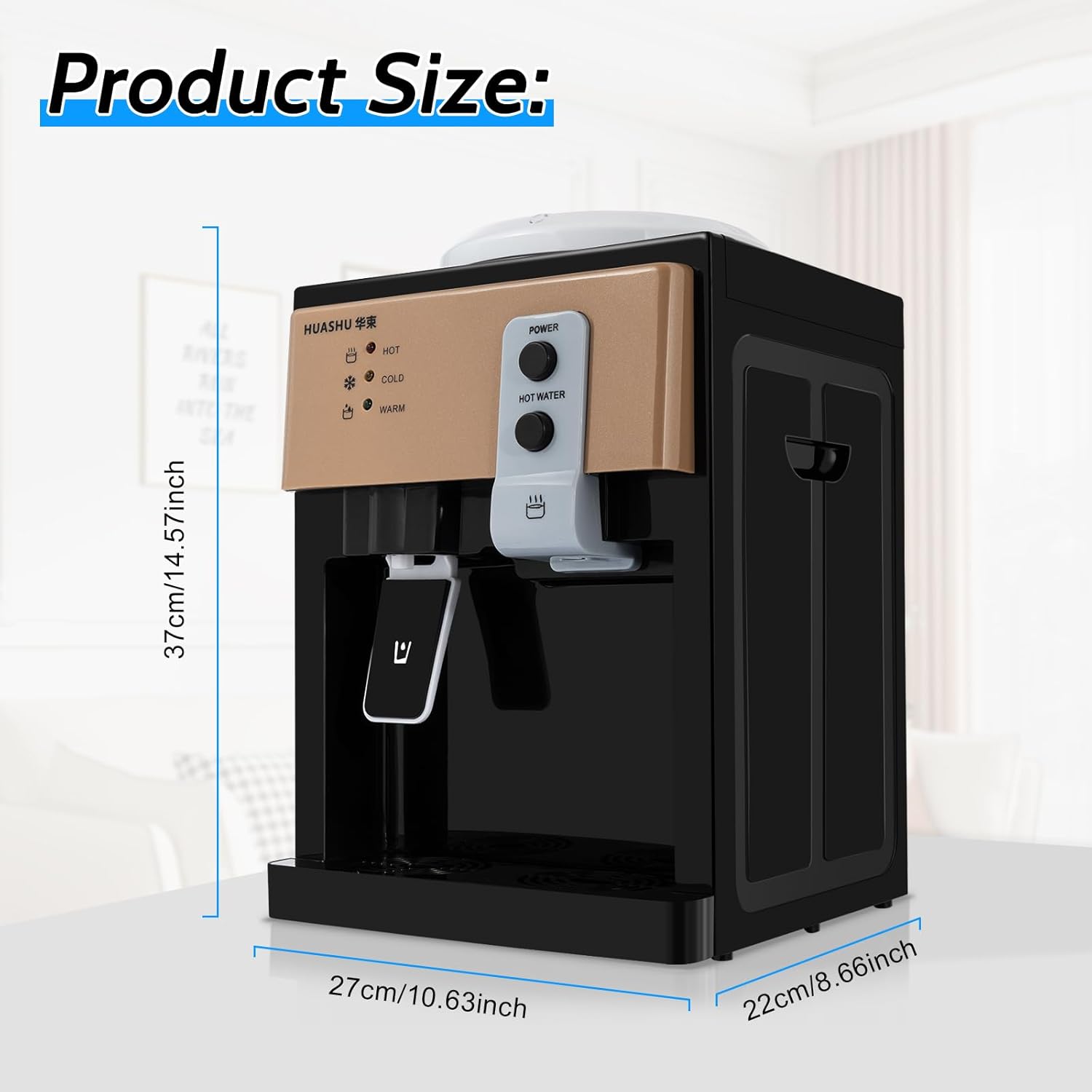 Dispensador de enfriador de agua comercial para botellas de 5 galones, dispensador de agua eléctrico de carga superior caliente y fría para oficina