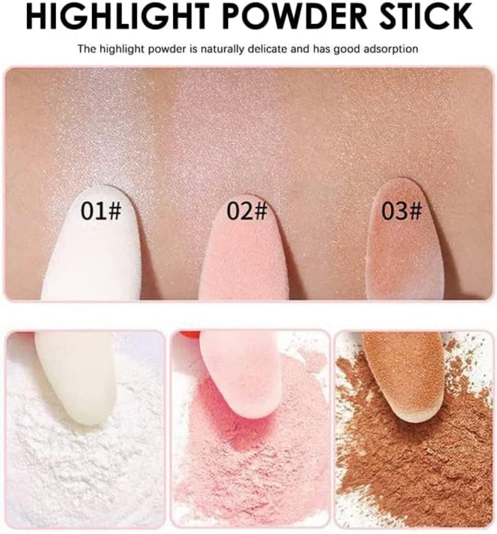 RPK Polvo De Hadas Fairy Dust Shimmer Highlight Glitter Wand con aplicador de esponja integrado (1 – Blanco)