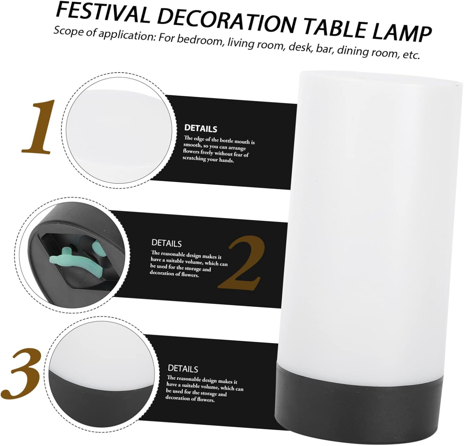 Uonlytech 5 Pcs Led Desk Lamp Night Lamps for Nightstand Cordless Rechargeable Table Lamps Rechargeable Lamp Bar Table Lamp Led Night Light