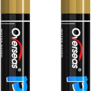 Overseas Marcadores de pintura dorados, marcadores acrílicos permanentes, paquete de 2 unidades, a base de agua, secado rápido, marcadores de Overseas Marcadores de pintura dorados, marcadores acrílicos permanentes, paquete de 2 unidades, a base de agua, secado rápido, marcadores de