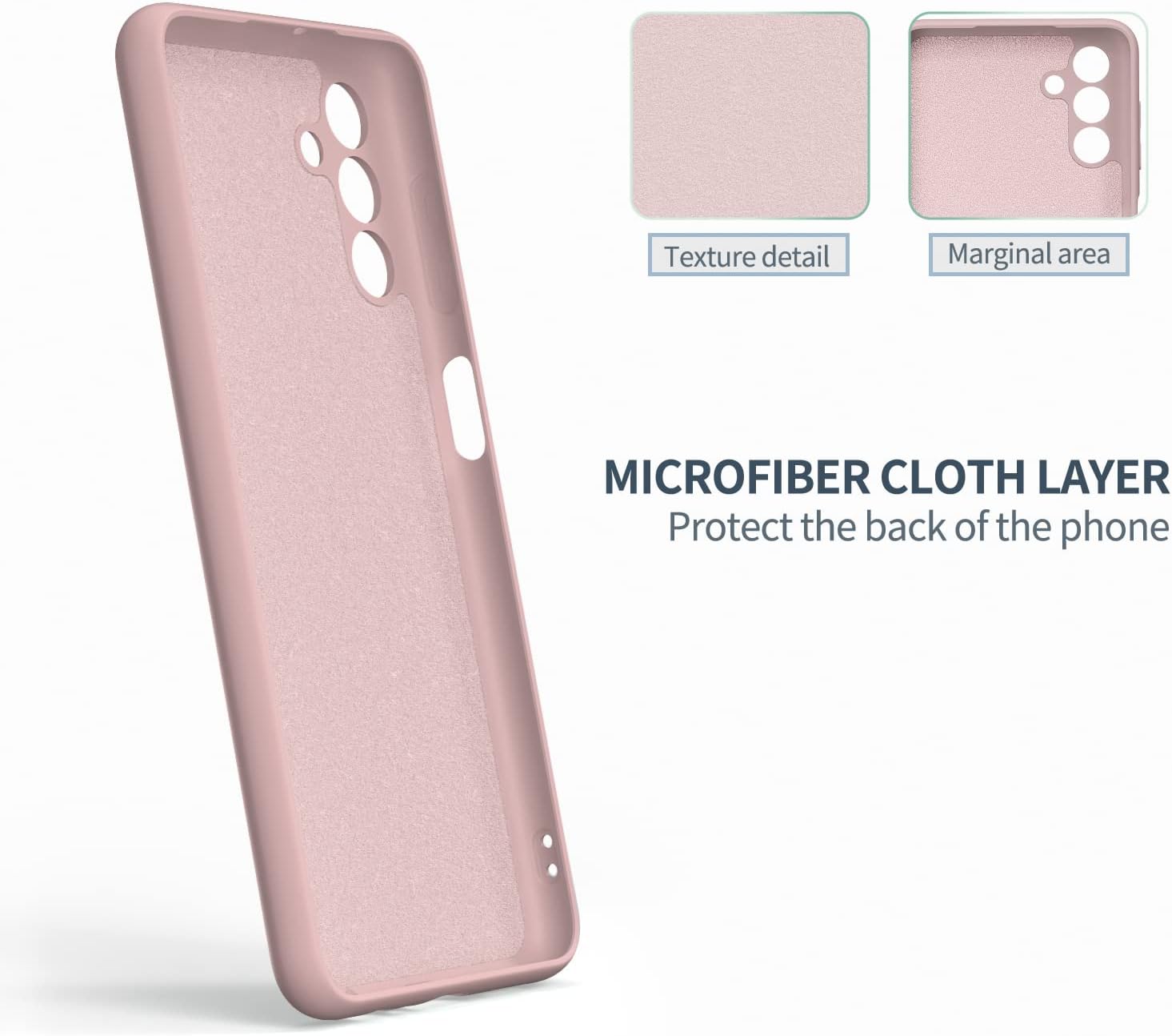Boaixiaen Funda para Samsung Galaxy A13 5G, protección de cuerpo completo de TPU suave de silicona rosa para modelo de 6.5 pulgadas