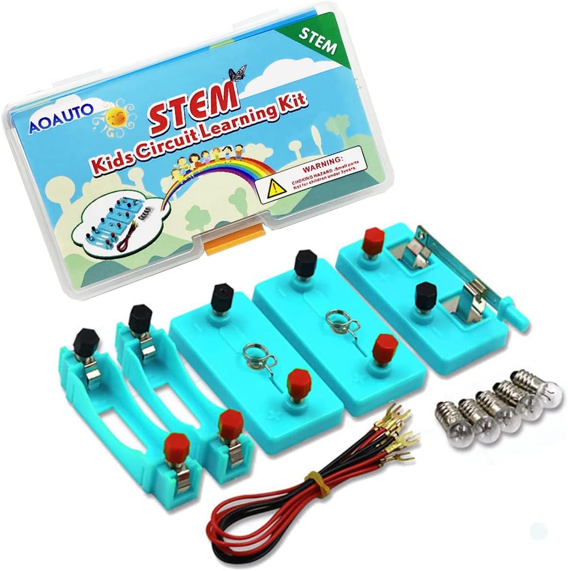 Kit de aprendizaje de circuito de electricidad para niños, herramienta de aprendizaje de experimentos de laboratorio eléctrico de ciencia de física
