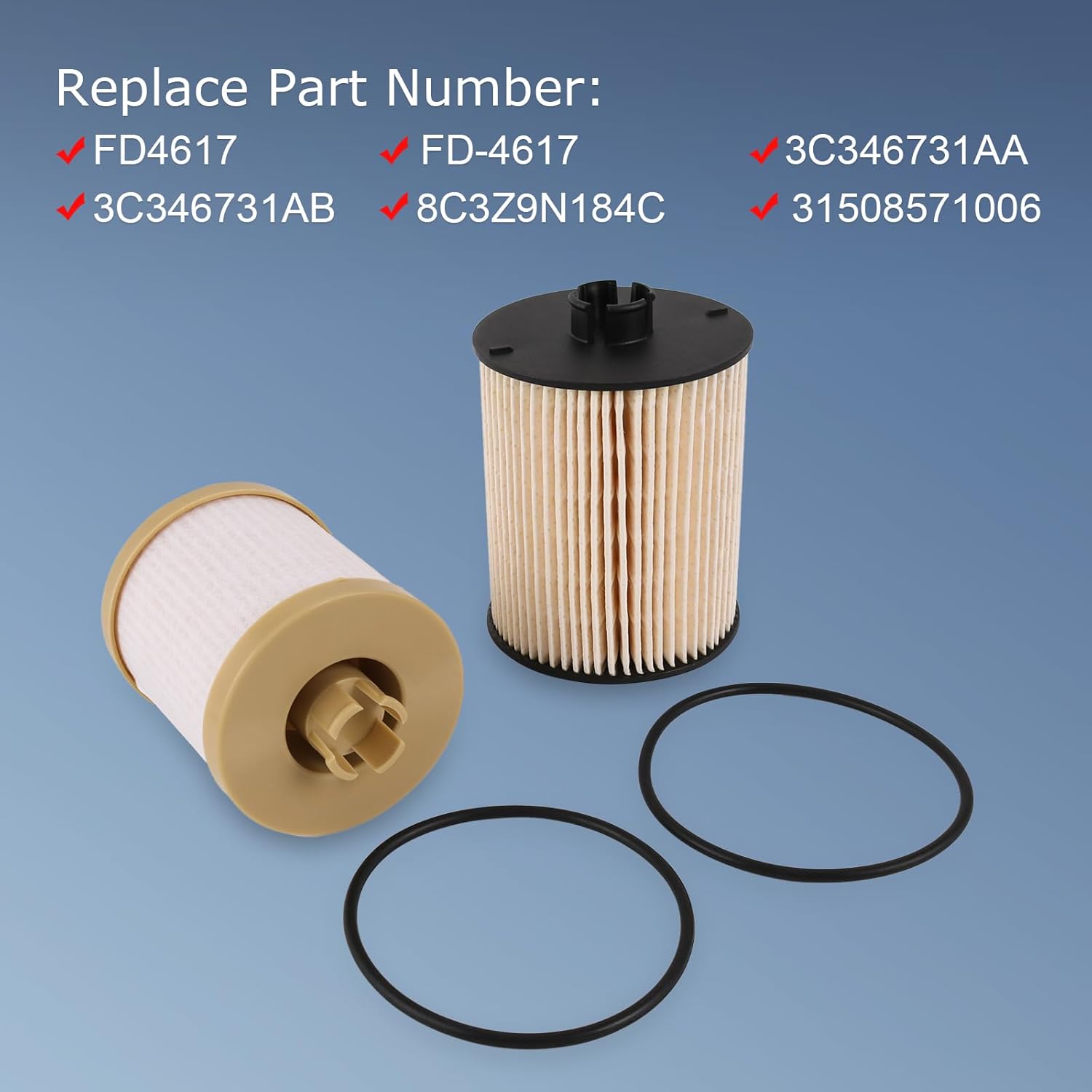 Filtro de combustible compatible con Ford F250 F350 F450 F550 Super Duty 6.4L Diesel 2008-2010 Reemplazo # FD-4617, 3C346731AA, 3C346731AA,