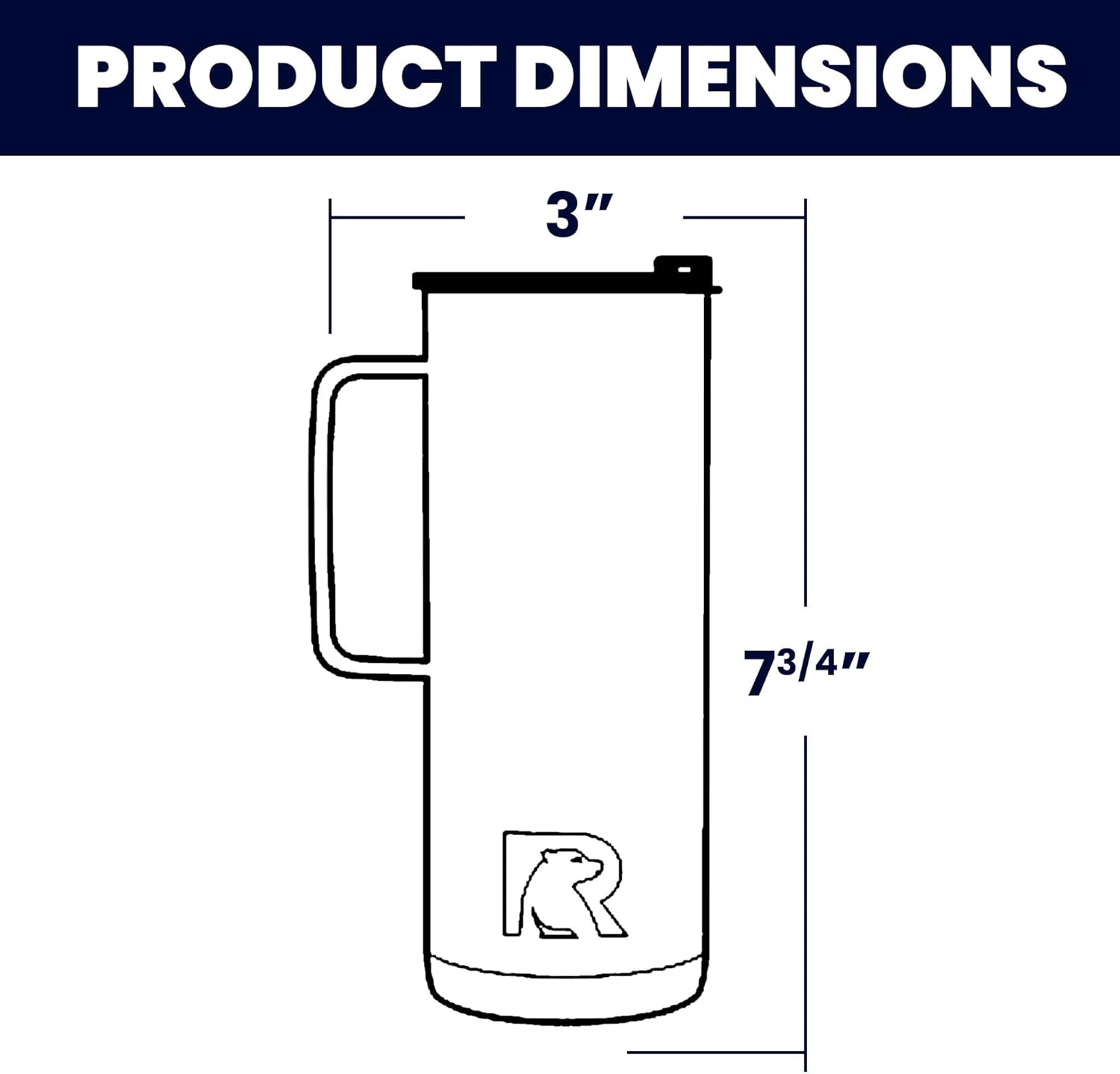 RTIC Taza de viaje de café de 20 onzas con tapa y asa, tazas aisladas al vacío de acero inoxidable, a prueba de fugas, derrames, bebidas calientes y