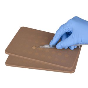 Almohadillas de entrenamiento de inyección intradérmica, piel oscura con 64 puntos de inyección, almohadilla de práctica de inyección para Almohadillas de entrenamiento de inyección intradérmica, piel oscura con 64 puntos de inyección, almohadilla de práctica de inyección para