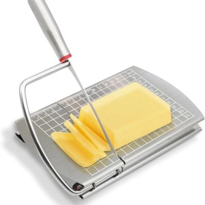 Cortador de queso multiusos, tabla de cortar queso de acero inoxidable con cuchilla, rebanar sin esfuerzo para bloque de queso, mantequilla, Cortador de queso multiusos, tabla de cortar queso de acero inoxidable con cuchilla, rebanar sin esfuerzo para bloque de queso, mantequilla,