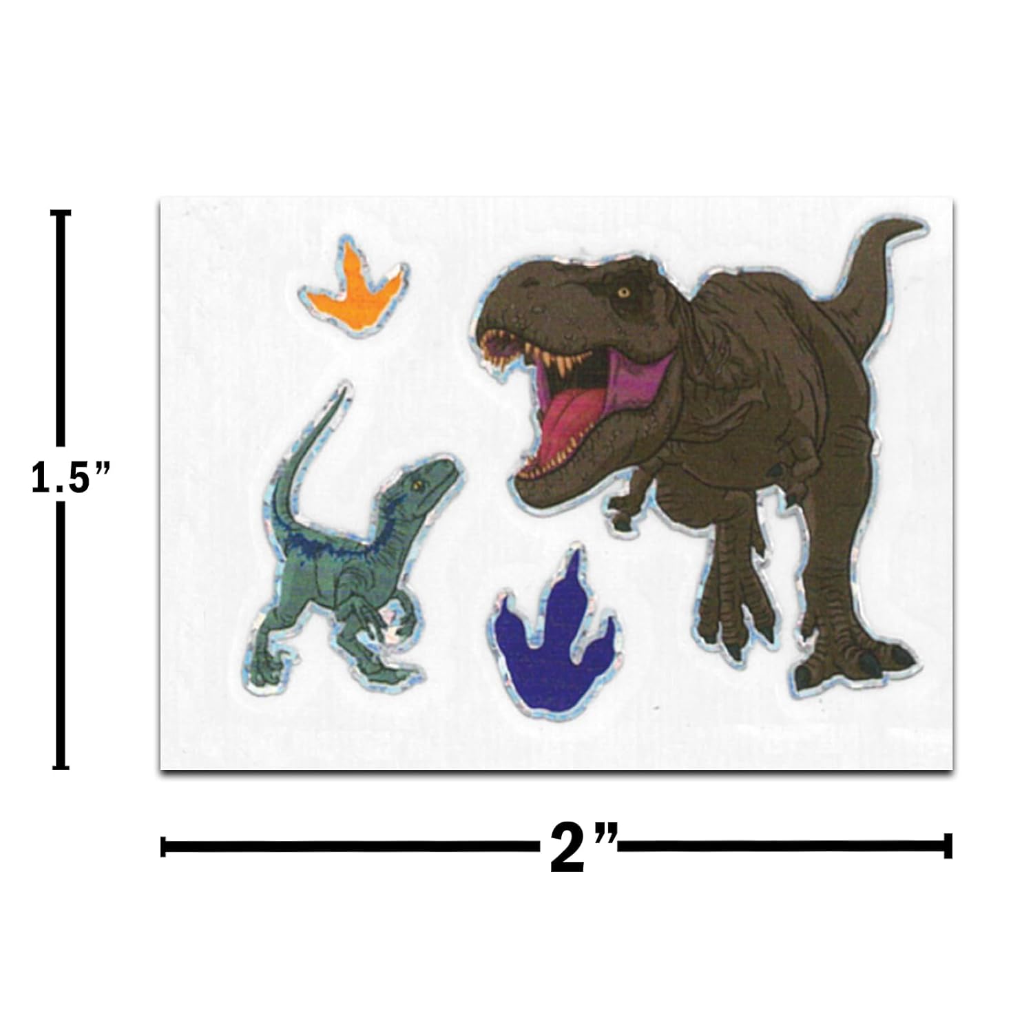 Jurassic World Juego de tatuajes temporales para niños  Paquete de recuerdos de fiesta de dinosaurios con 96 tatuajes temporales para bolsas de