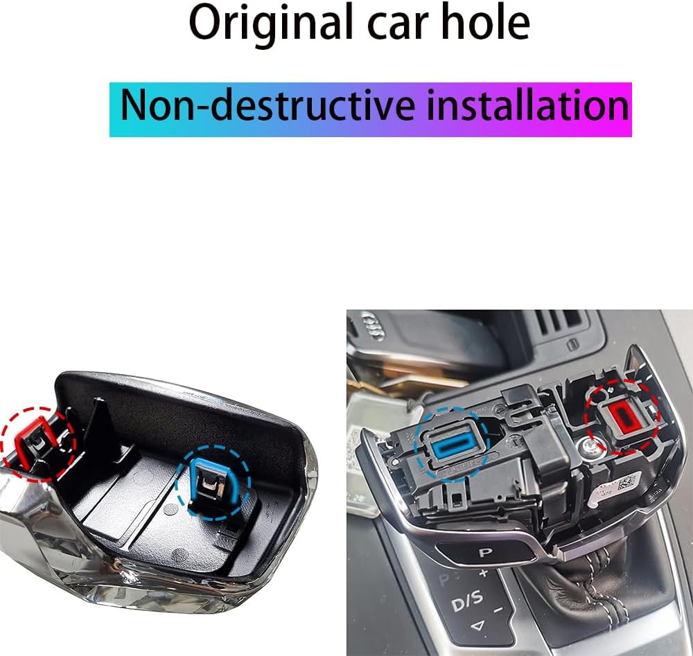 MOREWAY Cubierta de palanca de cambios de cristal artificial para A4 A5 S4 S5 RS4 RS5 Q5 Q7 Accesorios interior