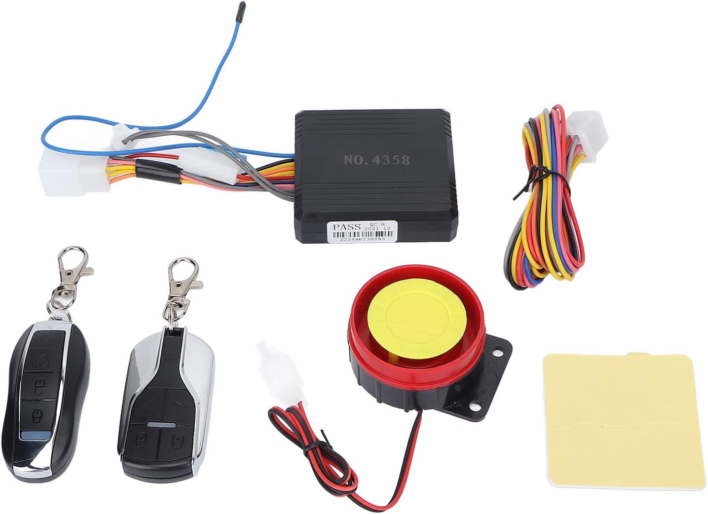 Aramox Sistema de alarma de motocicleta, kit de sistema de alarma antirrobo universal para motocicleta, control remoto unidireccional, impermeable,