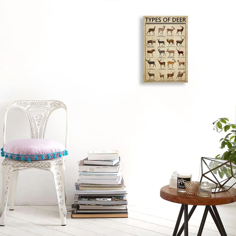 Póster de arte para pared de ciervos con diseño de conocimiento, arte de pared enmarcado, arte de pared educativo, pintura vintage, pósteres de
