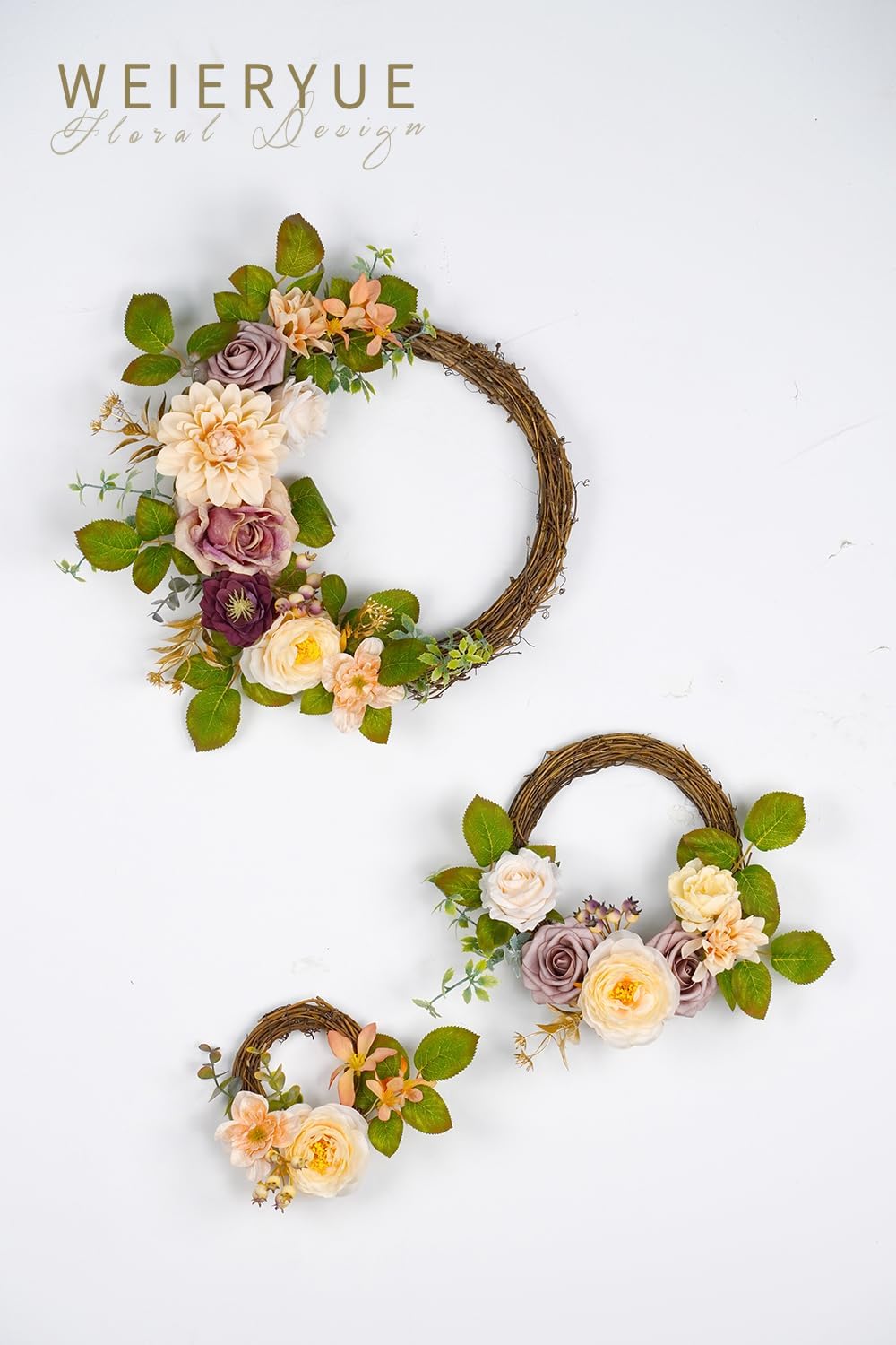 WEIERYUE Juego de flores artificiales de seda para centros de mesa, decoración de pasteles, ramos de boda, boutonnieres, decoración del hogar (pasta