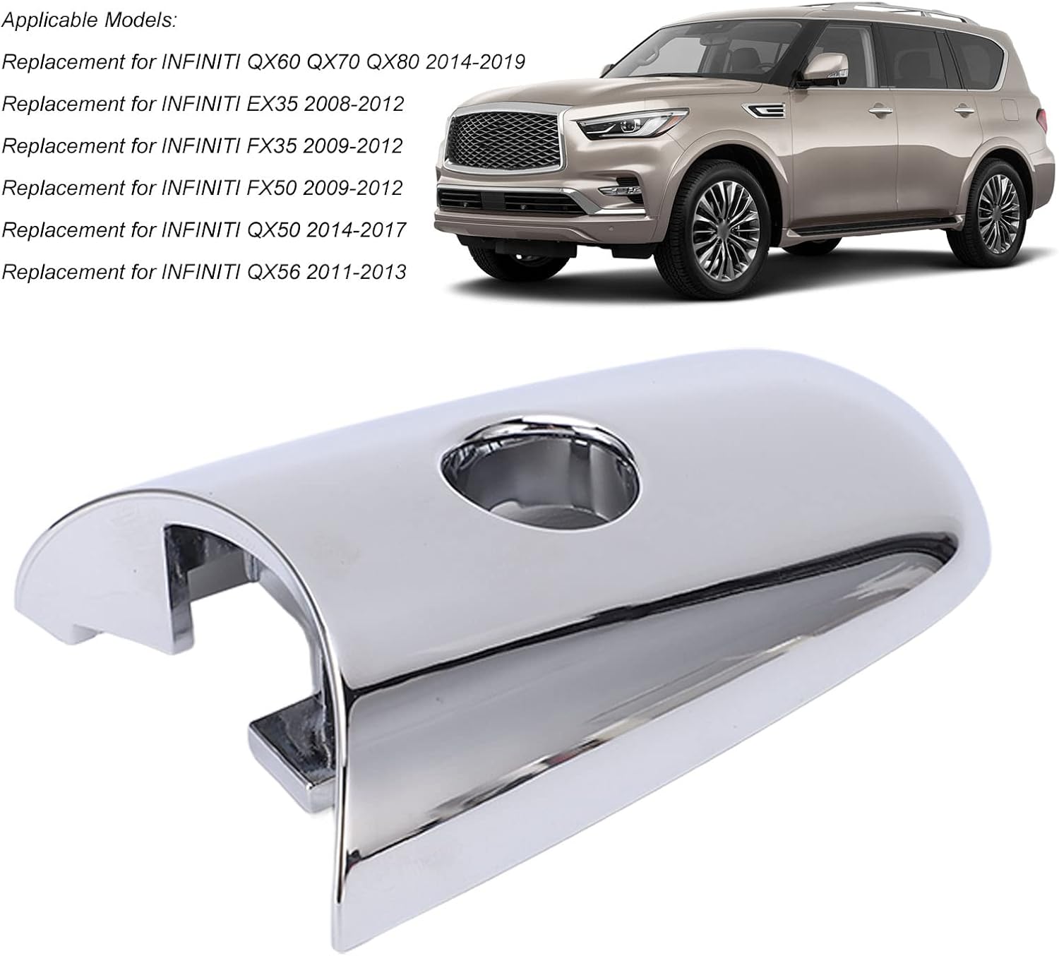 Protector de manija de puerta, cubierta exterior de plástico para manija de puerta con ojo de cerradura 80646 1BA0A, accesorio exterior de automóvil
