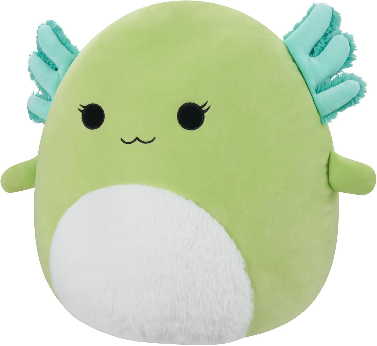 Squishmallows Ajolote verde Mipsy original de 16 pulgadas con vientre blanco difuso – Peluche oficial de Jazwares grande y ultrasuave