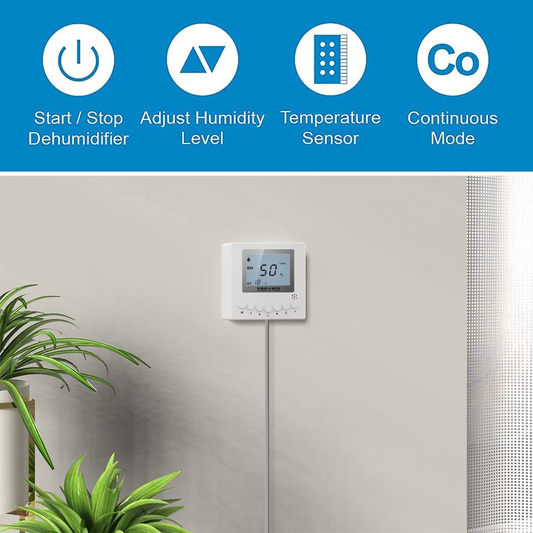 TooVem – Control remoto para humedad digital, temperatura, adapta el nivel de humedad, para deshumidificador de espacio de rastreo de sótano