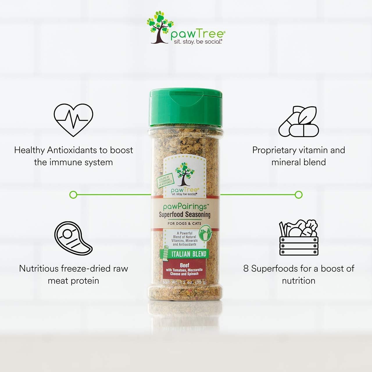 pawTree Toppers de alimentos saludables para perros y gatos – Potenciador del apetito con proteínas liofilizadas. Deliciosos condimentos de
